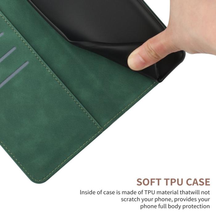 OEM - Mobilskal till Samsung Galaxy S26 Touch Lines Imprinted KonstLäder - Grön