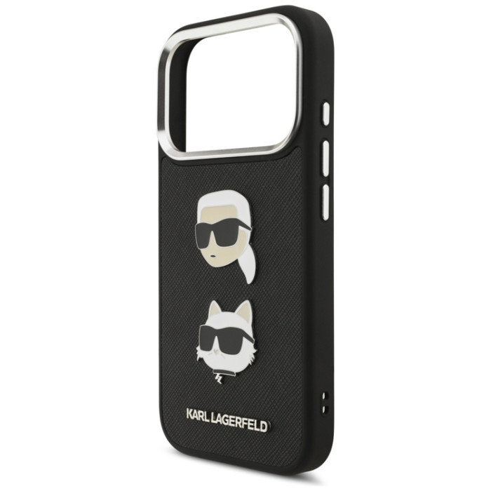 KARL LAGERFELD - Karl Lagerfeld iPhone 17 Pro Mobilskal Grained Karl & Choupette Heads