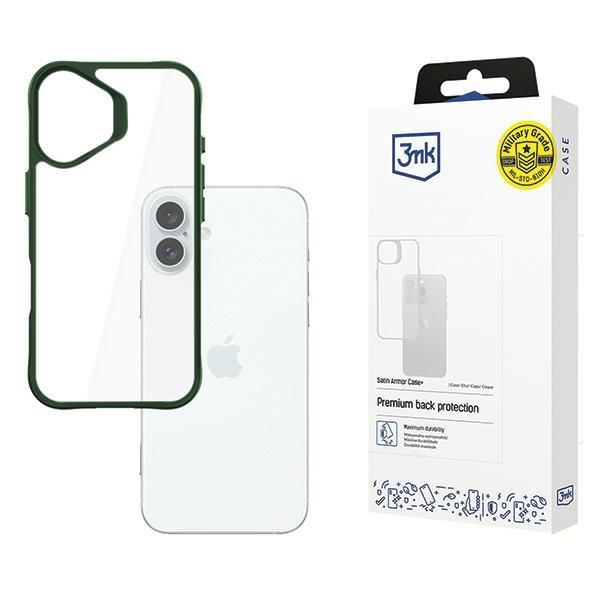 3MK iPhone 16 Plus Mobilskal Satin Armor Plus - Grön | 2353 | AlltMobil
