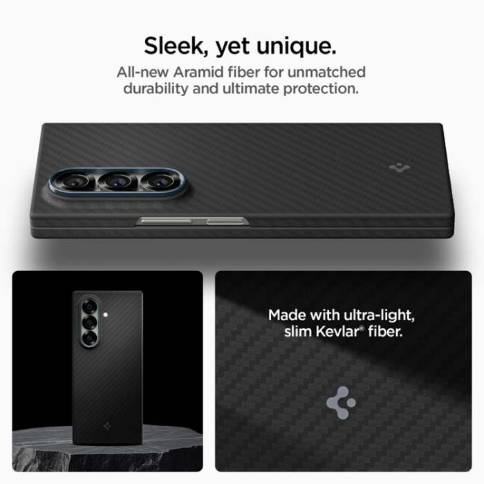 Spigen - Spigen Galaxy Z Fold 7 Mobilskal Airskin Aramid - Svart