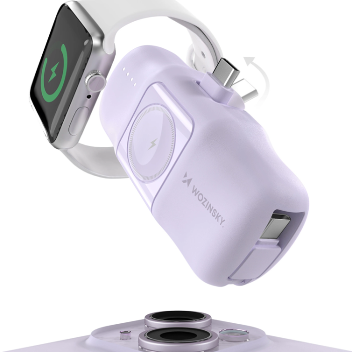 UTGATT - Wozinsky USB-C Mini Powerbank 15W 5000mAh - Lila