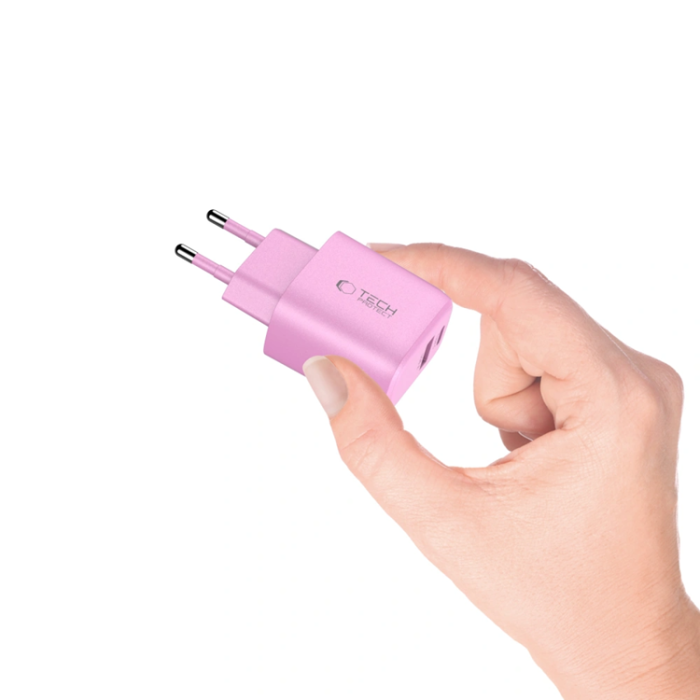 Tech-Protect - Tech-Protect Väggladdare USB-A Till USB-C 30W - Baby Rosa