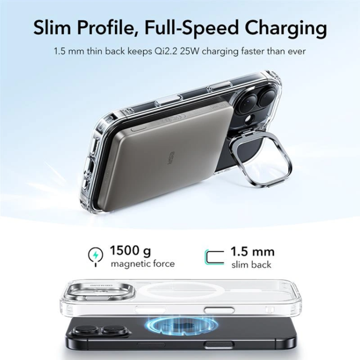 ESR - ESR iPhone 17 Mobilskal Magsafe Kickstand Classic Hybird - Clear