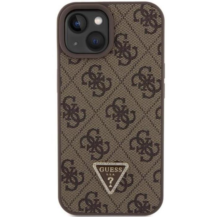 Guess - Guess iPhone 15 Mobilskal Triangle Strass - Brun