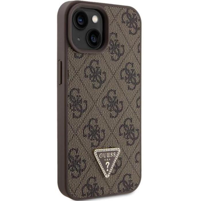 Guess - Guess iPhone 15 Mobilskal Triangle Strass - Brun