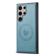 DENIOR - DENIOR Mobilskal till Samsung Galaxy S24 Ultra &Auml;kta L&auml;der Bl&aring;