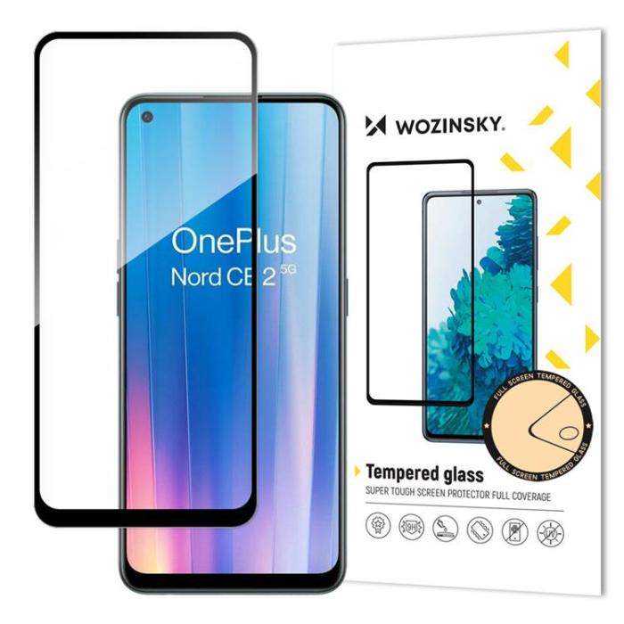 Wozinsky - Wozinsky OnePlus Nord CE 2 5G Härdat Glas Skärmskydd Full Glue, Svart