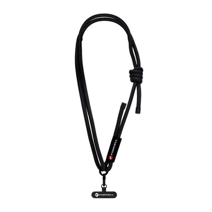Forcell - Forcell Crossbody Mobilrem Lanyard med Justerbar Längd - Svart