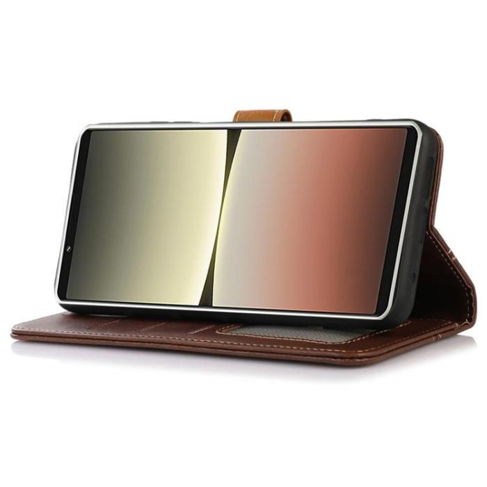 A-One Brand - Sony Xperia 5 IV Plånboksfodral Magnetic Clasp - Coffee