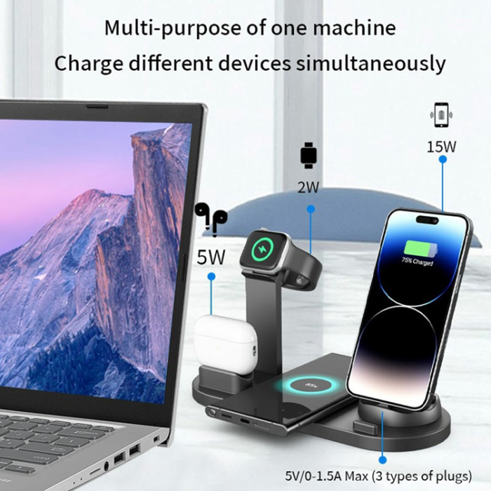 OEM - 6in1 Trådlös Laddare Apple och Samsung 15W - B07A