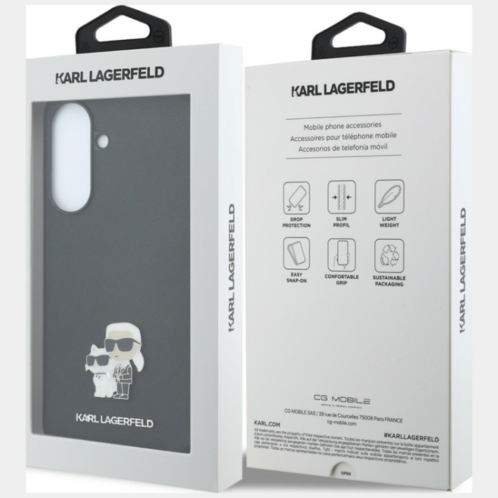 KARL LAGERFELD - Karl Lagerfeld Mobilskal För Galaxy A57 Saffiano w/ Karl&Choupette Metal Logo