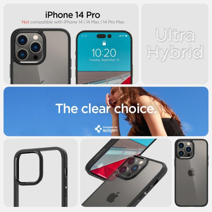 Spigen - Spigen iPhone 14 Pro Max Skal Ultra Hybrid - Matte Svart