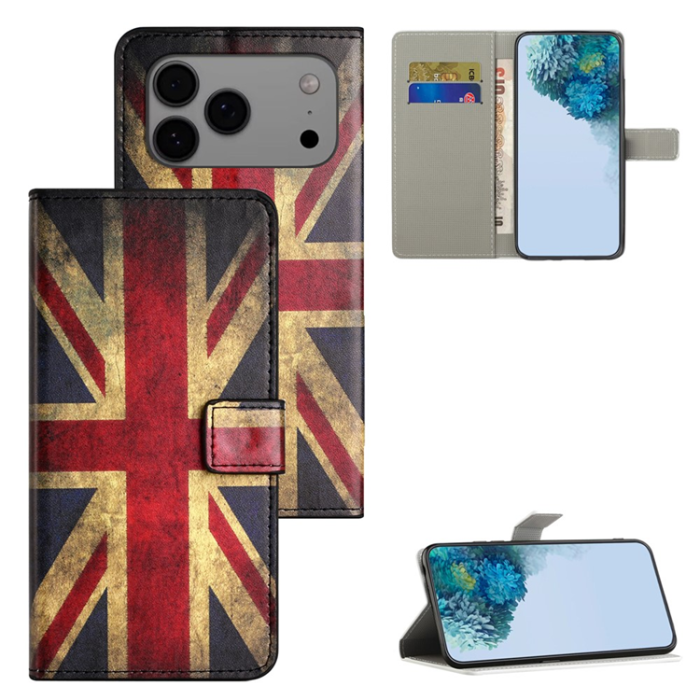 A-One Brand - iPhone 17 Pro Plånboksfodral Pattern Print Läder - Union Jack