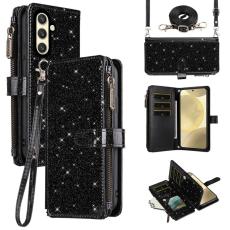 ASUWISH - ASUWISH Samsung Galaxy A35 5G Skal Glitter Konstl&auml;der - Svart