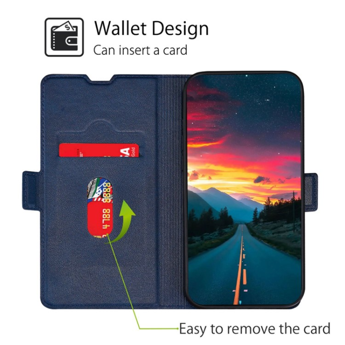 OEM - Xiaomi 13 Lite Plånboksfodral Dual Magnetic Clasp - Blå