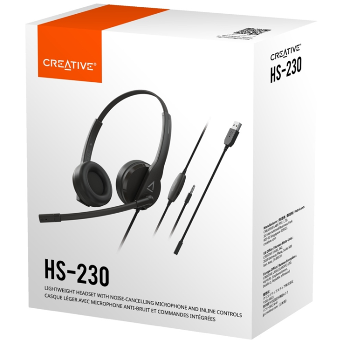 Creative - Creative On-Ear Hörlurar Med USB Mikrofon - Svart