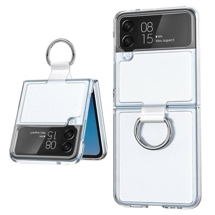 A-One Brand - Galaxy Z Flip 4 Skal TPU Ringhållare - Clear