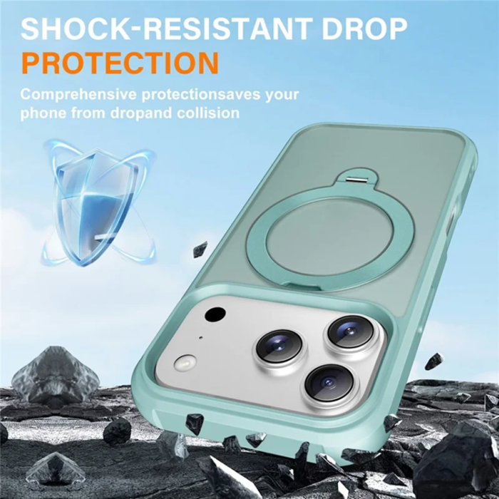 A-One Brand - iPhone 17 Pro Max Mobilskal MagSafe Kickstand TPU + PC - Lake Blå