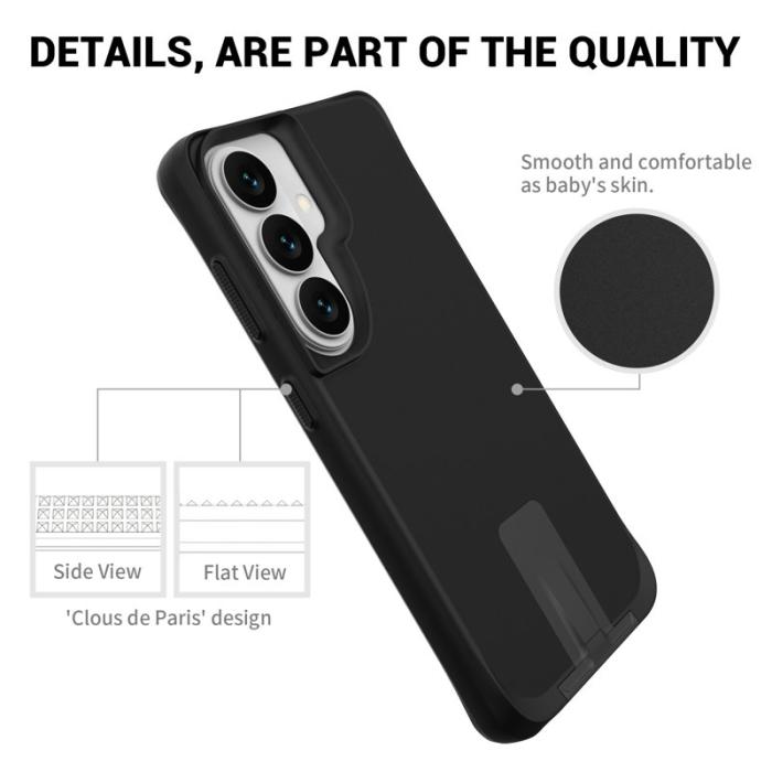 OEM - Mobilskal för Samsung Galaxy S26 Plus Kickstand PC + TPU - Svart
