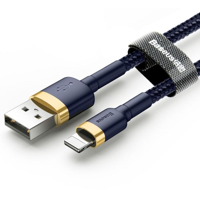 BASEUS - BASEUS cafule USB-A till Lightning kabel 2,4A 1m Guld-Blå