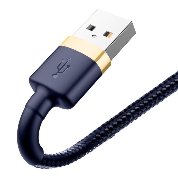BASEUS - BASEUS cafule USB-A till Lightning kabel 2,4A 1m Guld-Blå