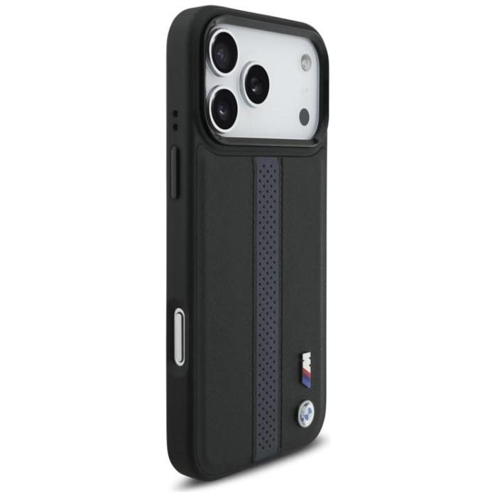 BMW - BMW iPhone 17 Pro Max Mobilskal MagSafe M Perforated Stripe Logo - Blå