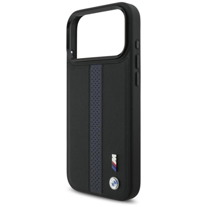 BMW - BMW iPhone 17 Pro Max Mobilskal MagSafe M Perforated Stripe Logo - Blå