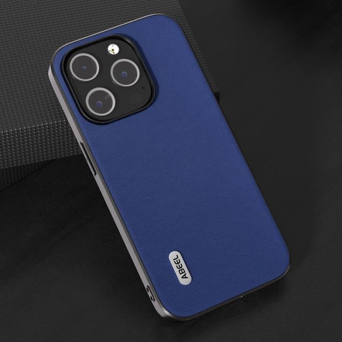 ABEEL - ABEEL Mobilskal till iPhone 14 Pro Max Shockproof Blå PU Läder