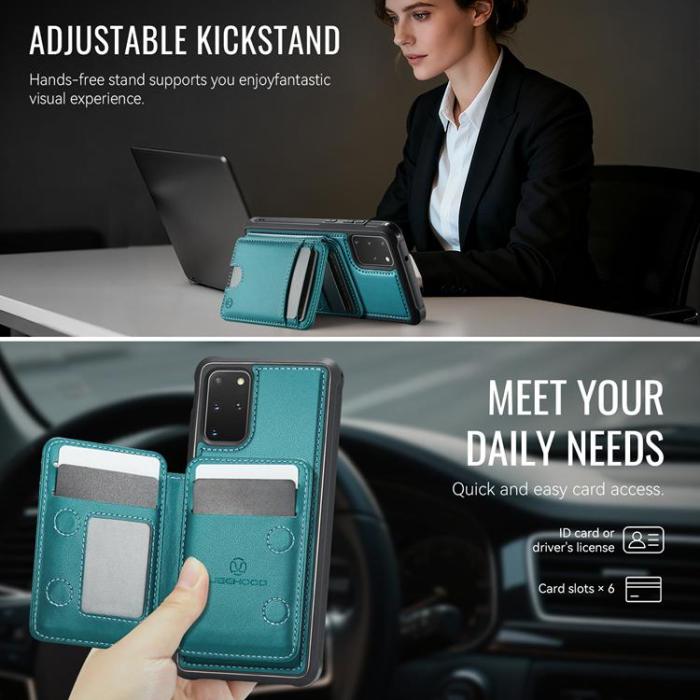 OEM - JEEHOOD Mobilskal till Samsung Galaxy S20 Plus Konstläder - Blå