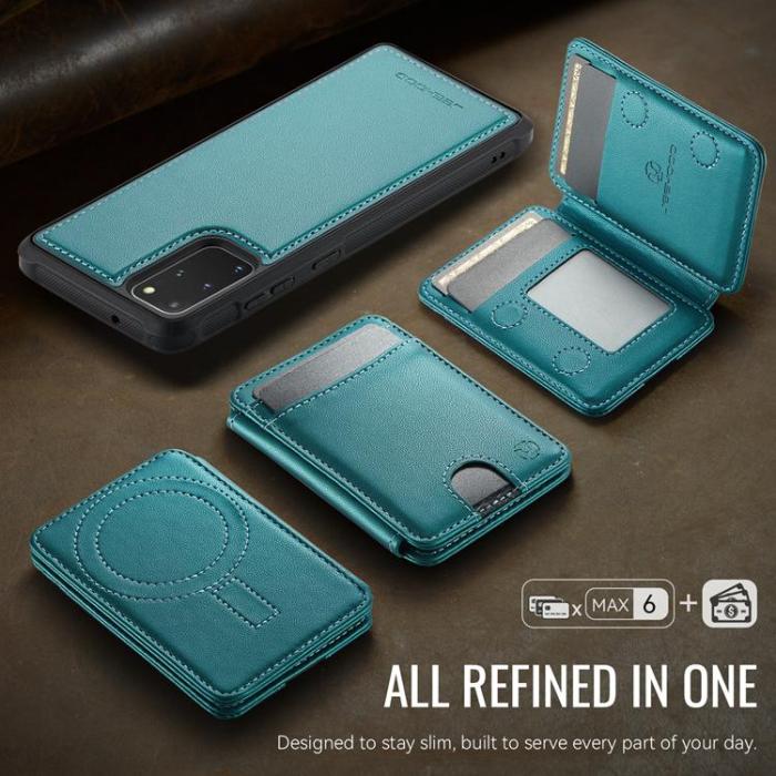 OEM - JEEHOOD Mobilskal till Samsung Galaxy S20 Plus Konstläder - Blå