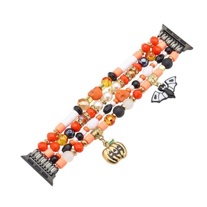 OEM - Apple Watch (49mm/46mm/45mm/44mm/42mm) Armband Halloween Beaded - Fladdermus