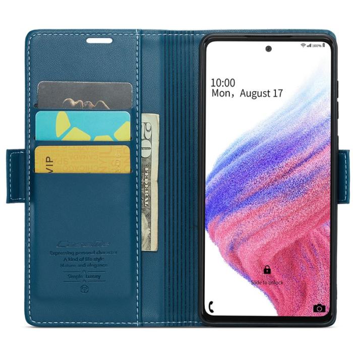 Caseme - CASEME Plånboksfodral Konstläder för Samsung Galaxy A53 5G - Blå