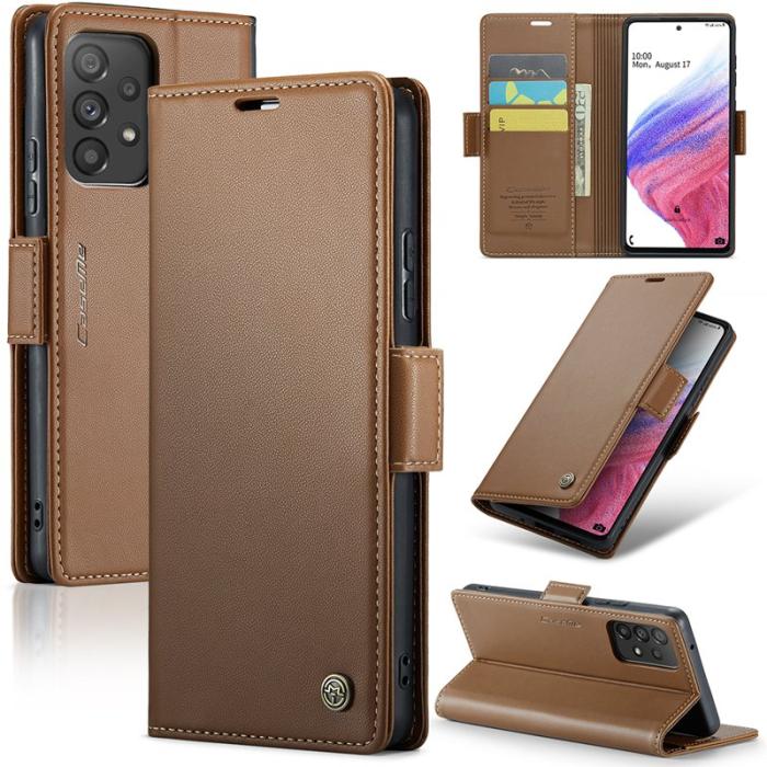 Caseme - CASEME Plånboksfodral Konstläder för Samsung Galaxy A53 5G - Brun