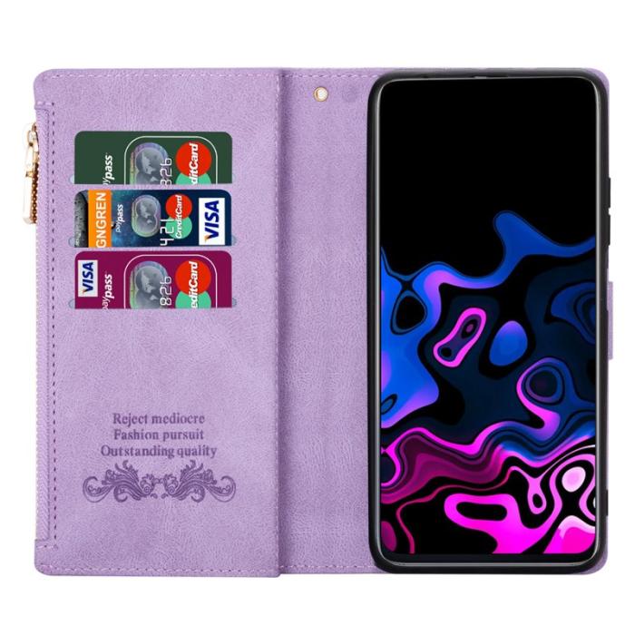 OEM - Samsung Galaxy S26 Plånboksfodral Spaltat Konstläder Med Ställ - Lila