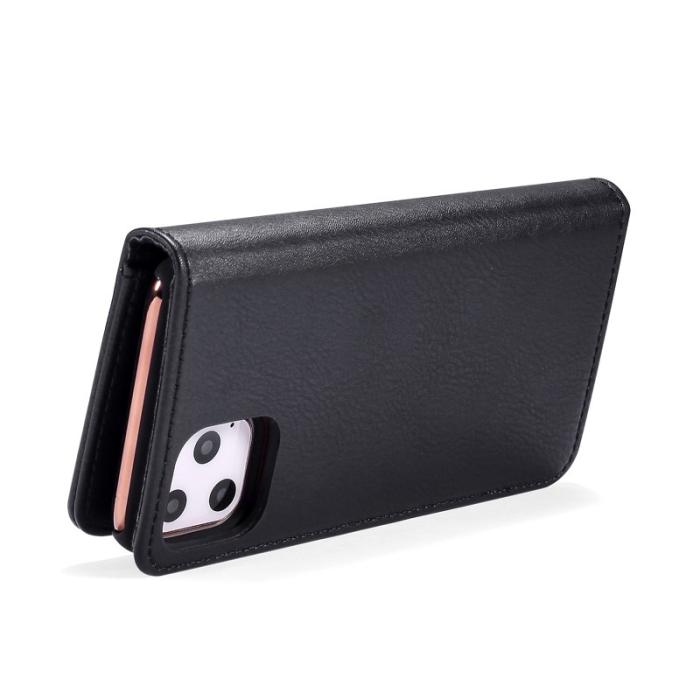 DG.MING - DG.MING iPhone 11 Pro Max Plånboksfodral Äkta Läder med Ställ - Svart