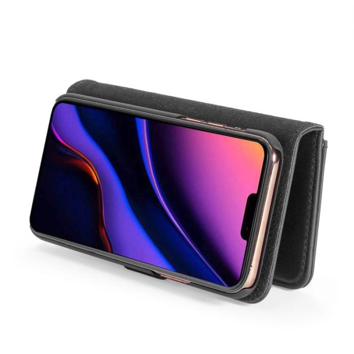 DG.MING - DG.MING iPhone 11 Pro Max Plånboksfodral Äkta Läder med Ställ - Svart