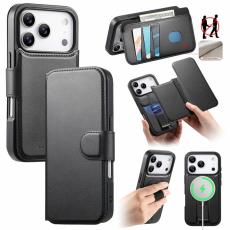 CASENEO - CASENEO iPhone 17 Pro Pl&aring;nboksfodral i Konstl&auml;der - Svart