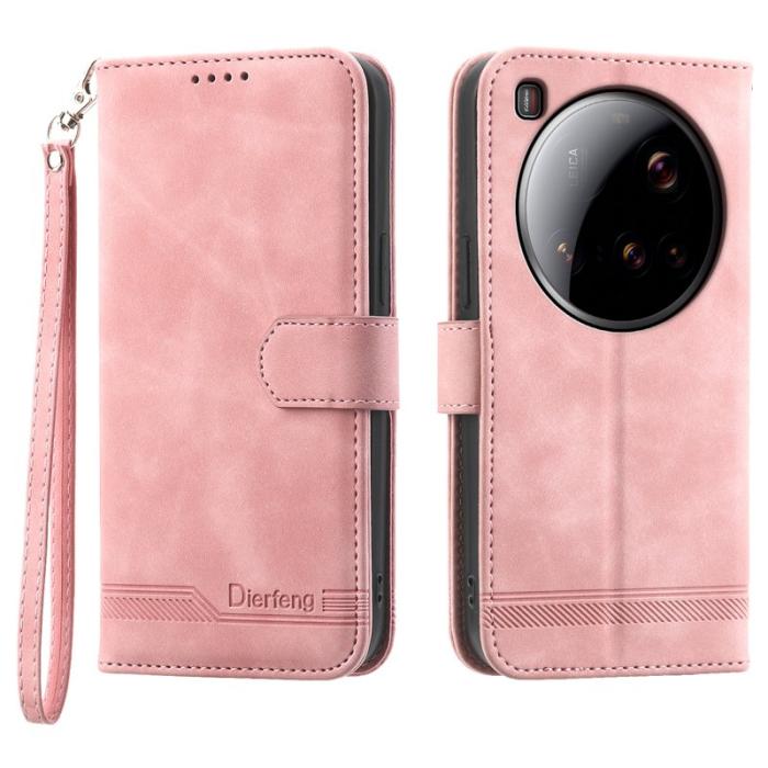 DIERFENG - DIERFENG DF-03 för Xiaomi 15 Ultra Plånboksfodral Konstläder - Rosa