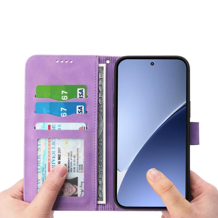 DIERFENG - DIERFENG DF-03 för Xiaomi 15 Ultra Plånboksfodral Konstläder - Lila