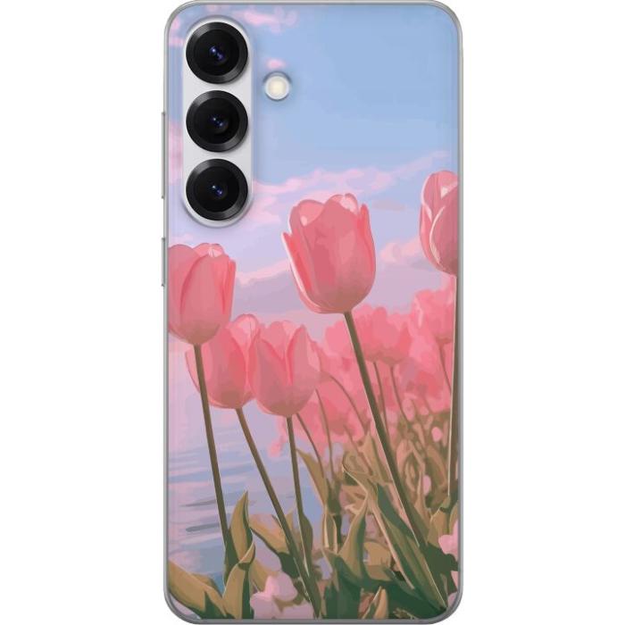 iSecrets - Mobilskal till Samsung Galaxy S25 med Rosa Tulpaner