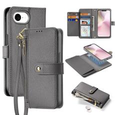 Dux Ducis - DUX DUCIS Lawa Series iPhone 16e Pl&aring;nboksfodral &Auml;kta l&auml;der - Gr&aring;