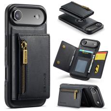 DG.MING - DG.MING M5 Series iPhone Air Pl&aring;nboksfodral Avtagbart Konstl&auml;der Svart