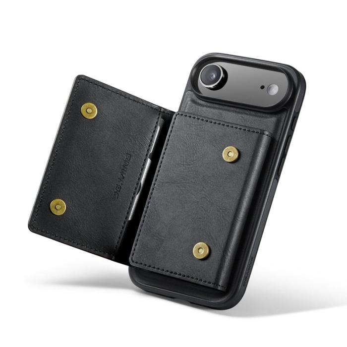DG.MING - DG.MING M5 Series iPhone Air Plånboksfodral Avtagbart Konstläder Svart