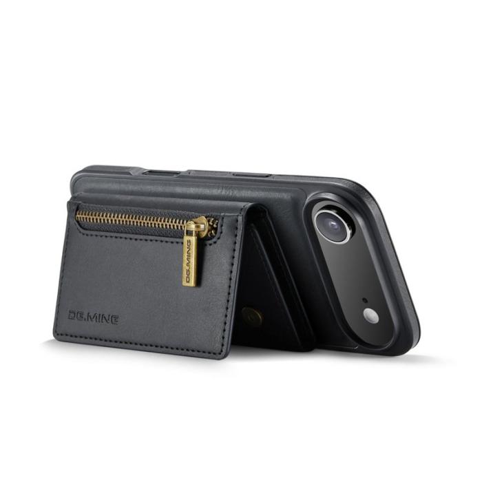DG.MING - DG.MING M5 Series iPhone Air Plånboksfodral Avtagbart Konstläder Svart