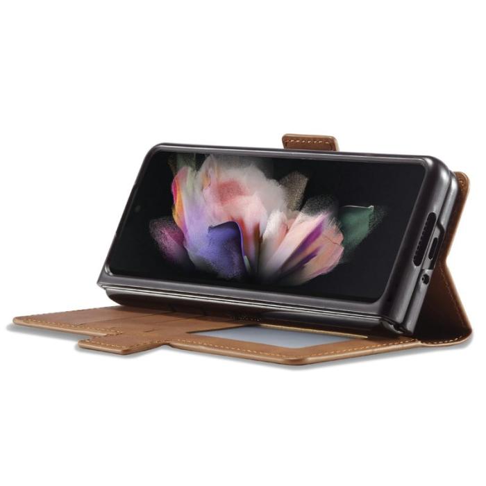FORWENW - FORWENW Samsung Galaxy Z Fold3 5G Plånboksfodral Konstläder - Brun