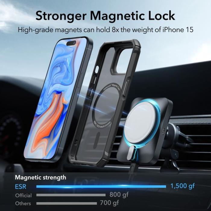 ESR - ESR iPhone 15 Mobilskal Magsafe Air Armor Halolock - Svart
