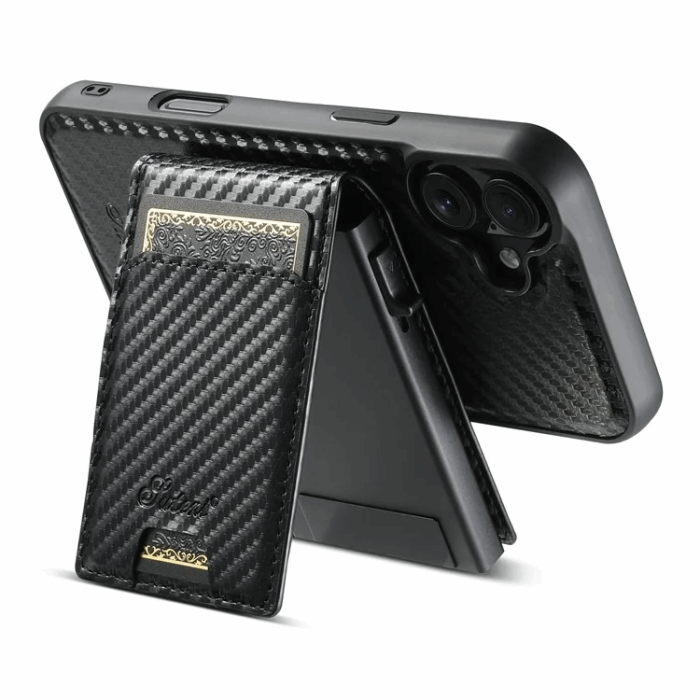 SUTENI - SUTENI iPhone 16 Plus Mobilskal Magsafe Korthållare Carbon Fiber