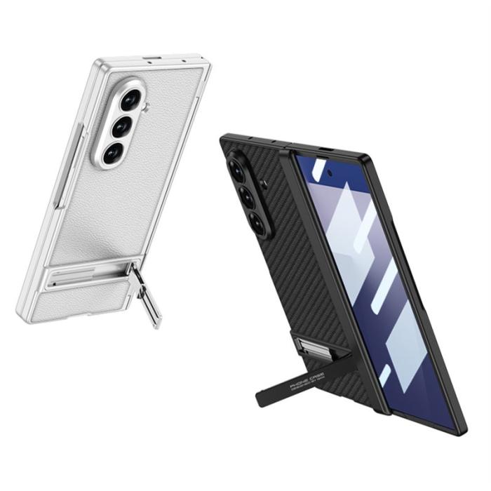 GKK - GKK Samsung Galaxy Z Fold7 Fodral Kickstand PU PC - Vit