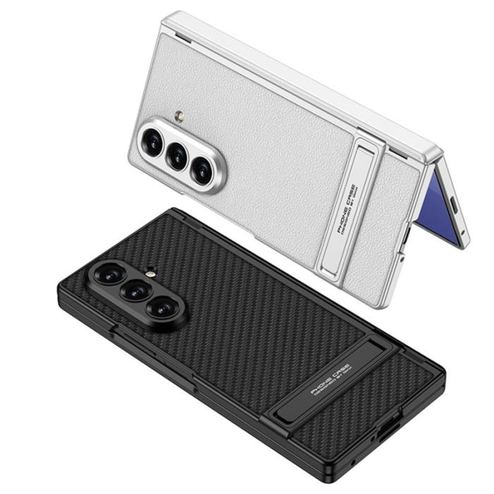 GKK - GKK Samsung Galaxy Z Fold7 Fodral Kickstand PU PC - Vit