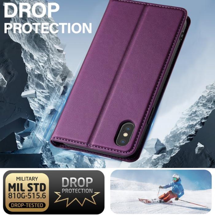 LC.imeeke - LC.IMEEKE L1 Series iPhone XS/X Plånboksfodral Konstläder - Lila